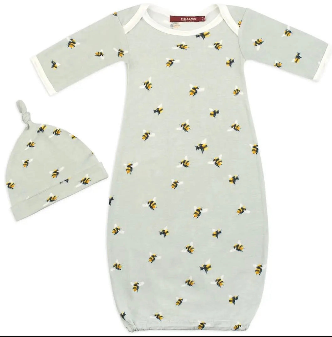 Milkbarn Gown and Hat Set, Bees