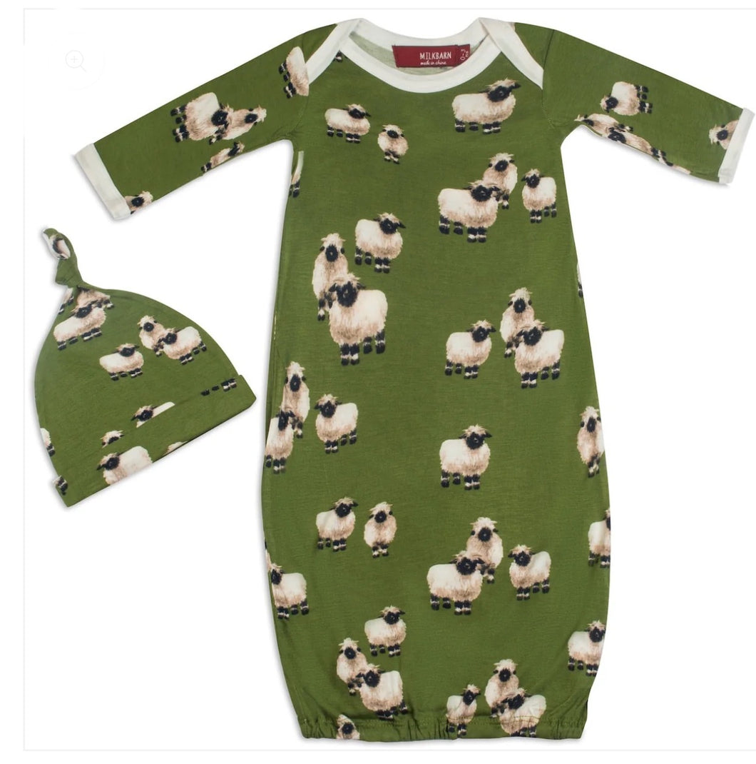Milkbarn Gown and Hat Set, Sheep