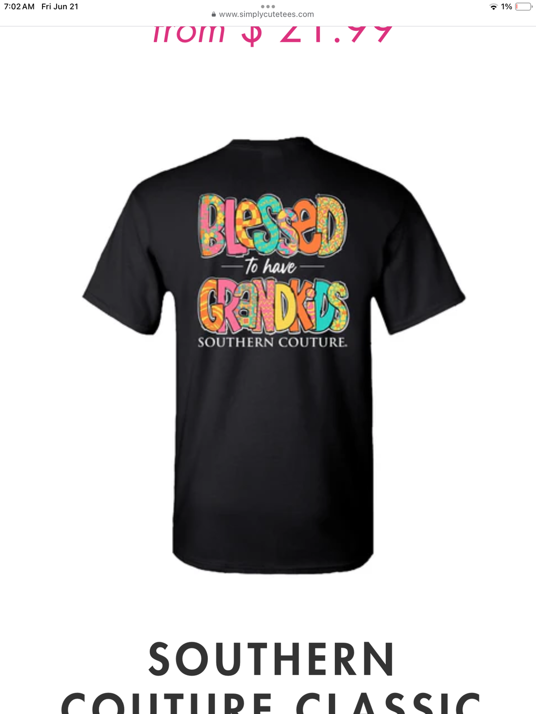 Southern Couture Blessed Grandkids Tee