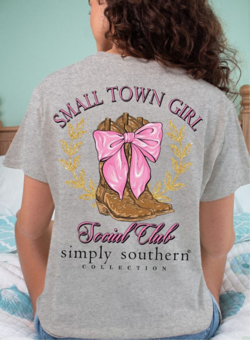 Simply Southern Small Town Girl Boots Tee