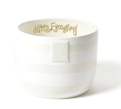 HAPPY EVERYTHING WHITE STRIPE BIG BOWL