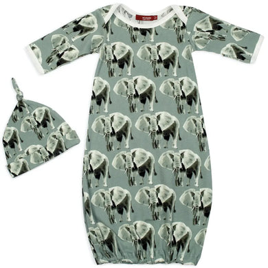 Milkbarn Gown and Hat Set, Elephant