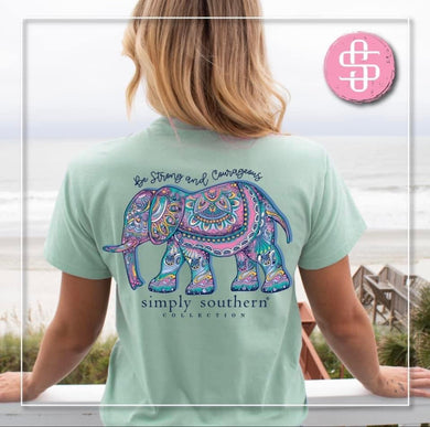 Simply Southern “Be Strong And Courages” Elephant Tee