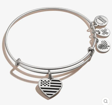 Alex and Ani, HEART FLAG RAFAELIAN SILVER BRACELET