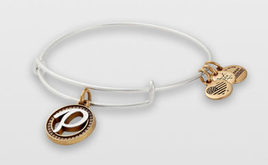 Alex and Ani, Two Tone Initial Bracelet letter P