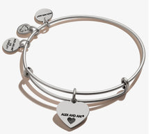 Alex and Ani, HEART FLAG RAFAELIAN SILVER BRACELET