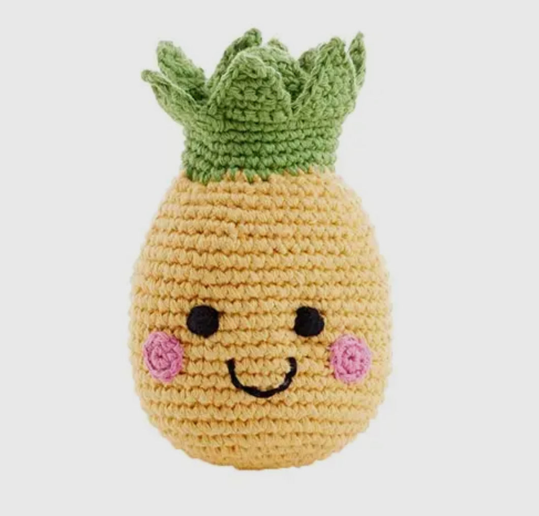 Peeble , pineapple baby rattle