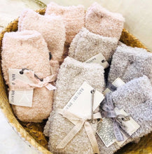 Barefoot Dreams CozyChic Heathered Fleece Socks, Oyster