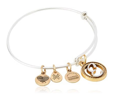 Alex and Ani, Two Tone Initial Bracelet letter E