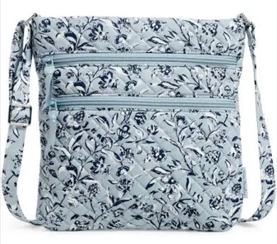 Vera Bradley Triple Zip Hipster Perennials Gray