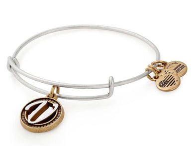 Alex and Ani, Two Tone Initial Bracelet letter V