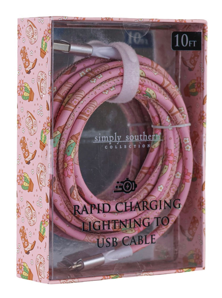 Simply Southern Ten Foot Phone Charger (Western)