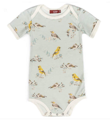 Milkbarn Short Sleeve One Piece, Blue Bird