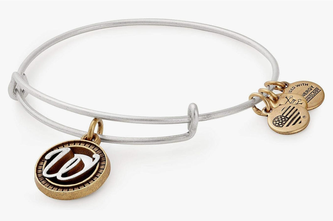 Alex and Ani, Two Tone Initial Bracelet letter W