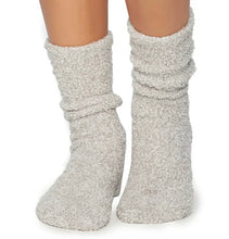 Barefoot Dreams CozyChic Heathered Fleece Socks, Oyster