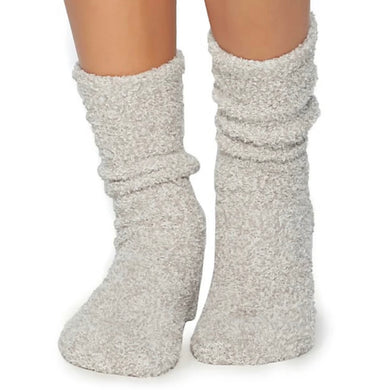 Barefoot Dreams CozyChic Heathered Fleece Socks, Oyster