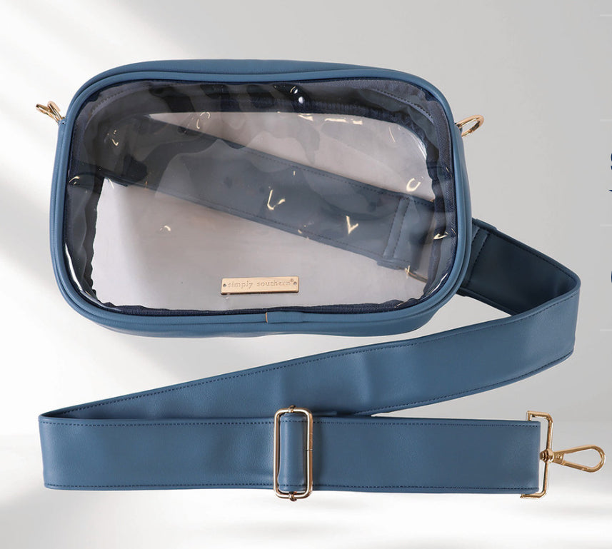 Simply Southern Clear Stadium Crossbody, Azur