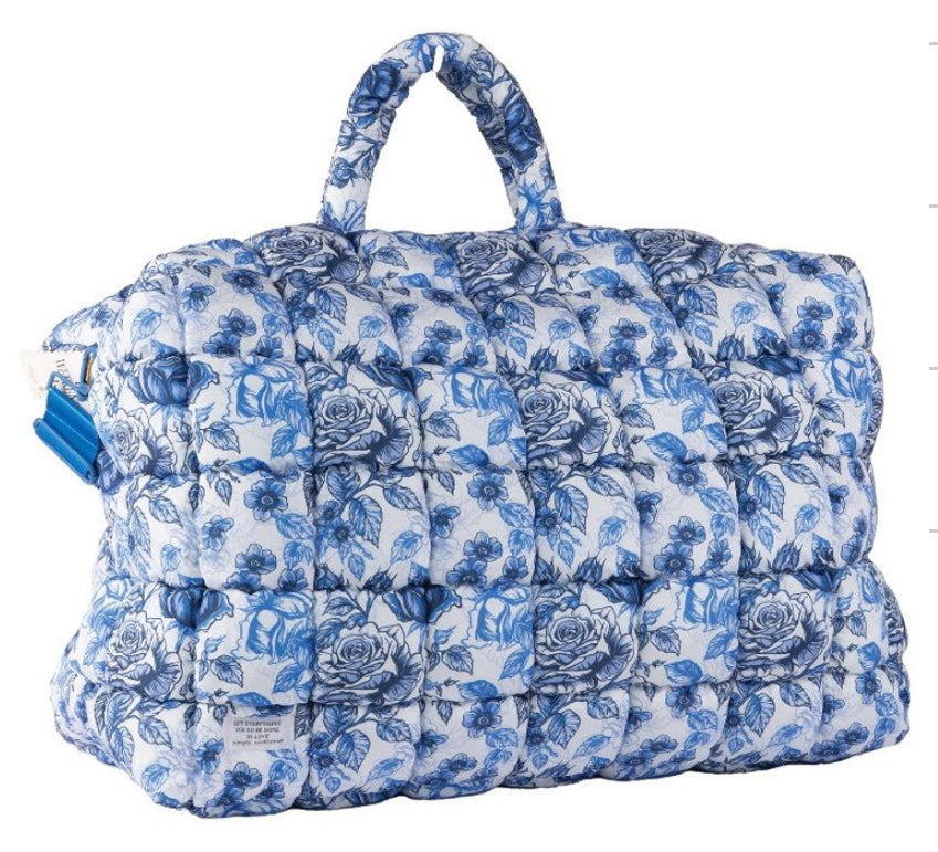Simply Southern Weekend Bag, Blue Rose