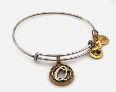 Alex and Ani, Two Tone Initial Bracelet letter Q