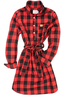 Simply Southern Button Down Flannel Dress Buffalo Plaid