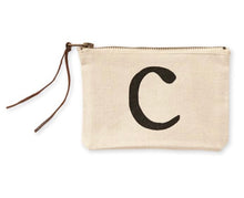 INITIAL CANVAS COSMETIC BAG