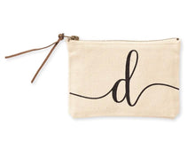 INITIAL CANVAS COSMETIC BAG