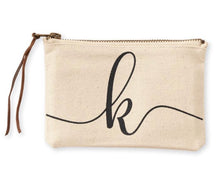 INITIAL CANVAS COSMETIC BAG