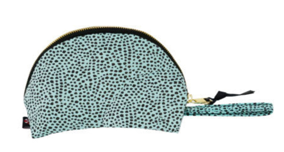 Aqua Cheetah Seersucker Large Taco Bag