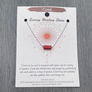 Energy Healing Stone Necklace Coral