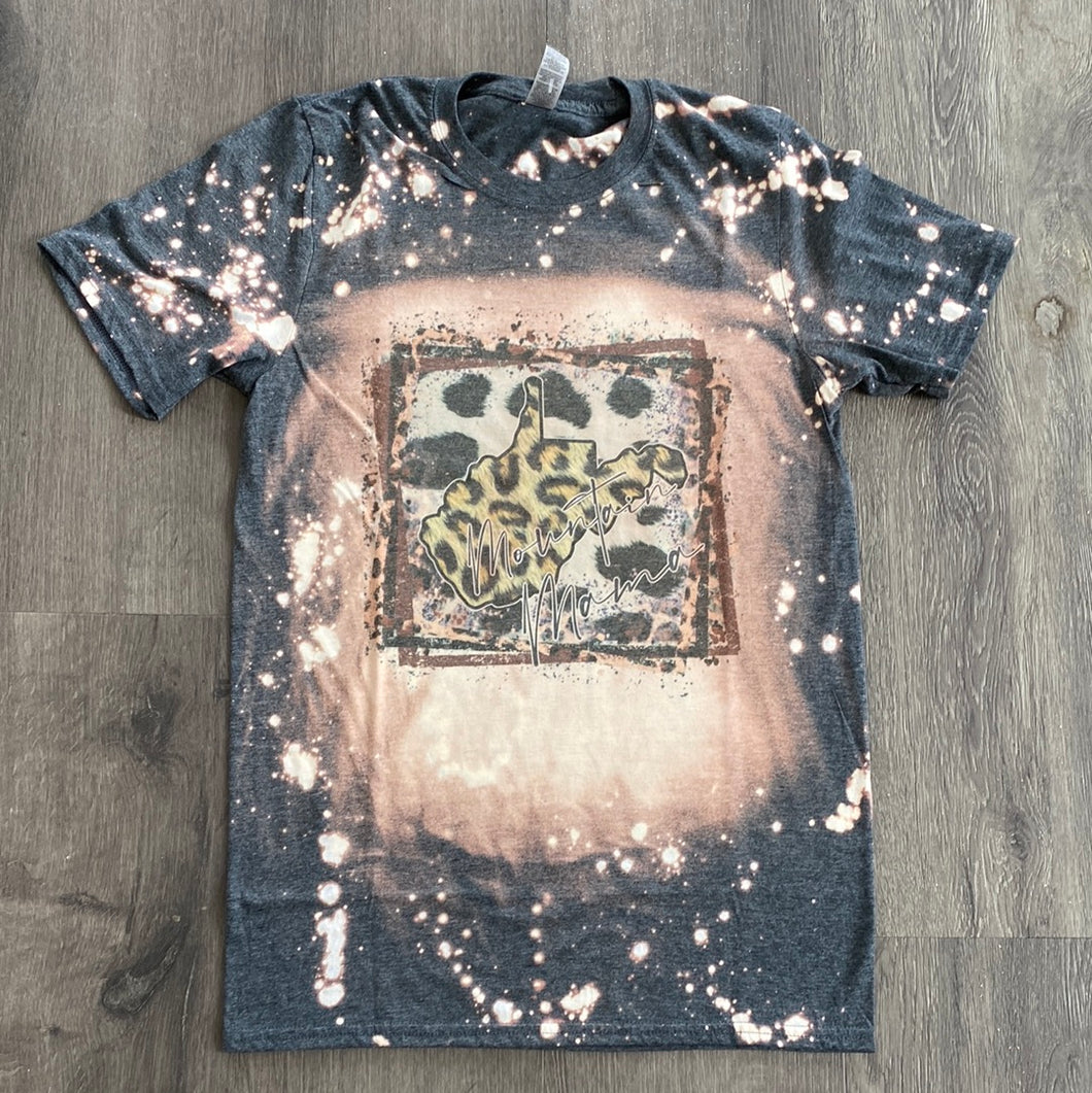 West Virginia Bleached Mountain Mama Tee