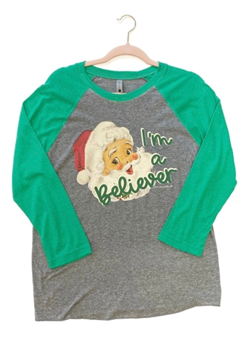 I’m a Believer Santa Vintage Raglan