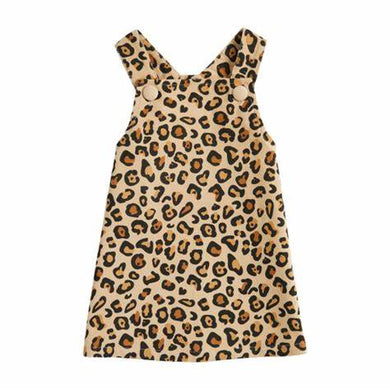 Mudpie Leopard Overall Dress Toddlers