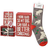 Holiday Box Sign and Socks Set