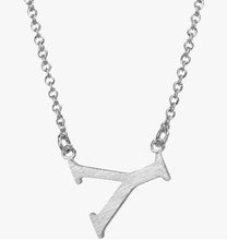Sideways Initial Necklace Silver