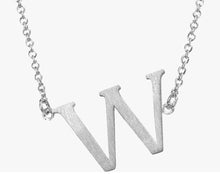 Sideways Initial Necklace Silver