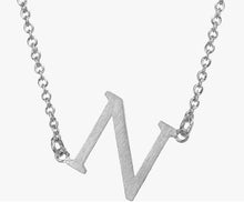 Sideways Initial Necklace Silver