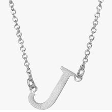 Sideways Initial Necklace Silver