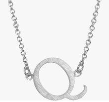 Sideways Initial Necklace Silver