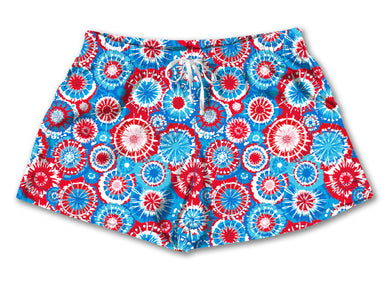 Southern Couture Lounge Shorts Patriotic Tie Dye