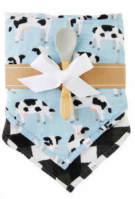 Cow Bib Set