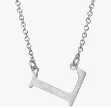 Sideways Initial Necklace Silver