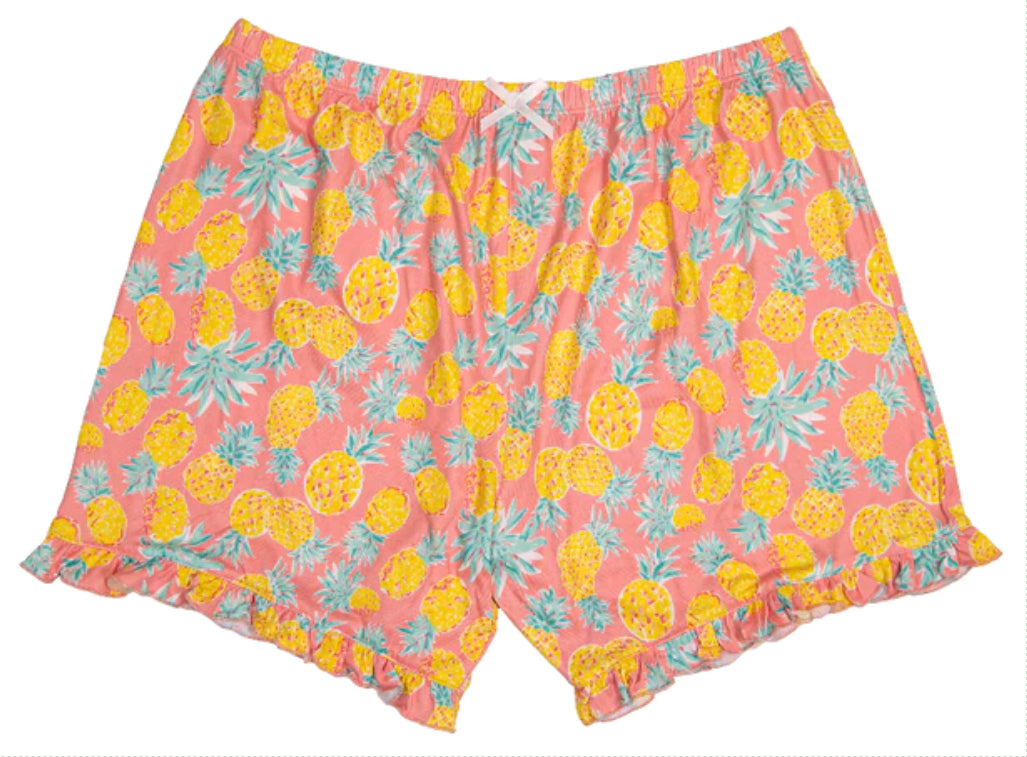 Simply Southern Ruffle Sleep Shorts Pineapple