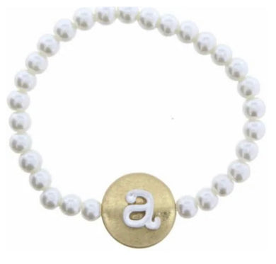 Pearl Bracelet with Initial