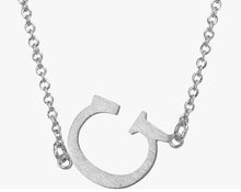 Sideways Initial Necklace Silver
