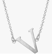 Sideways Initial Necklace Silver