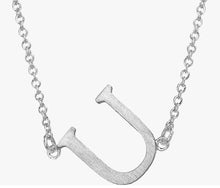 Sideways Initial Necklace Silver