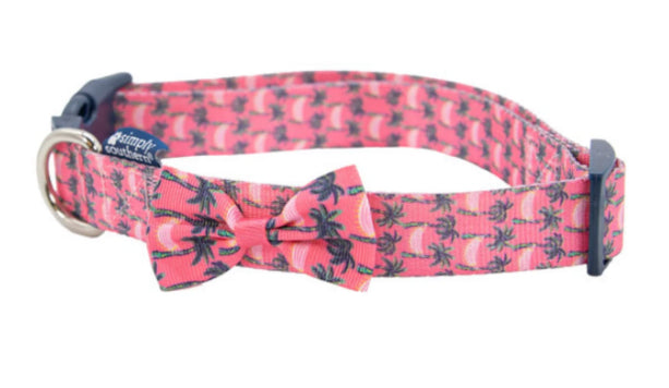 Simply Southern Dog Collar- Pink Palm Trees