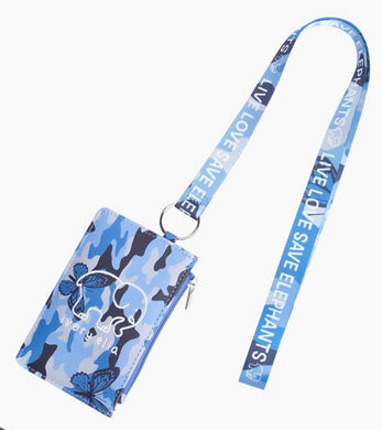 Ivory Ella Butterfly Camo Lanyard and ID Case