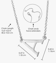Sideways Initial Necklace Silver