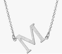 Sideways Initial Necklace Silver